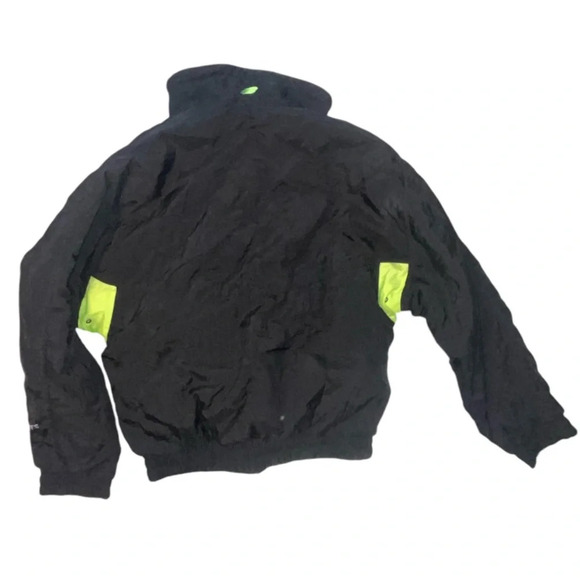 Vintage 90s Roffe Skiwear Ski Jacket Black Neon Yellow Pink Men's M USA Made - Picture 2 of 10
